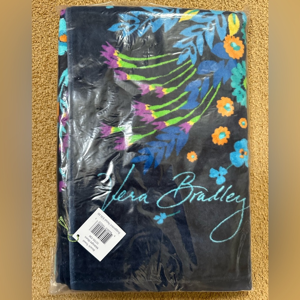 NEW: Vera Bradley Beach Towel / Color: Midnight Blues / Never Opened